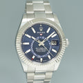 2024 MINT Rolex Sky-Dweller 336934 Steel Blue 42mm Oyster Fluted Watch Box