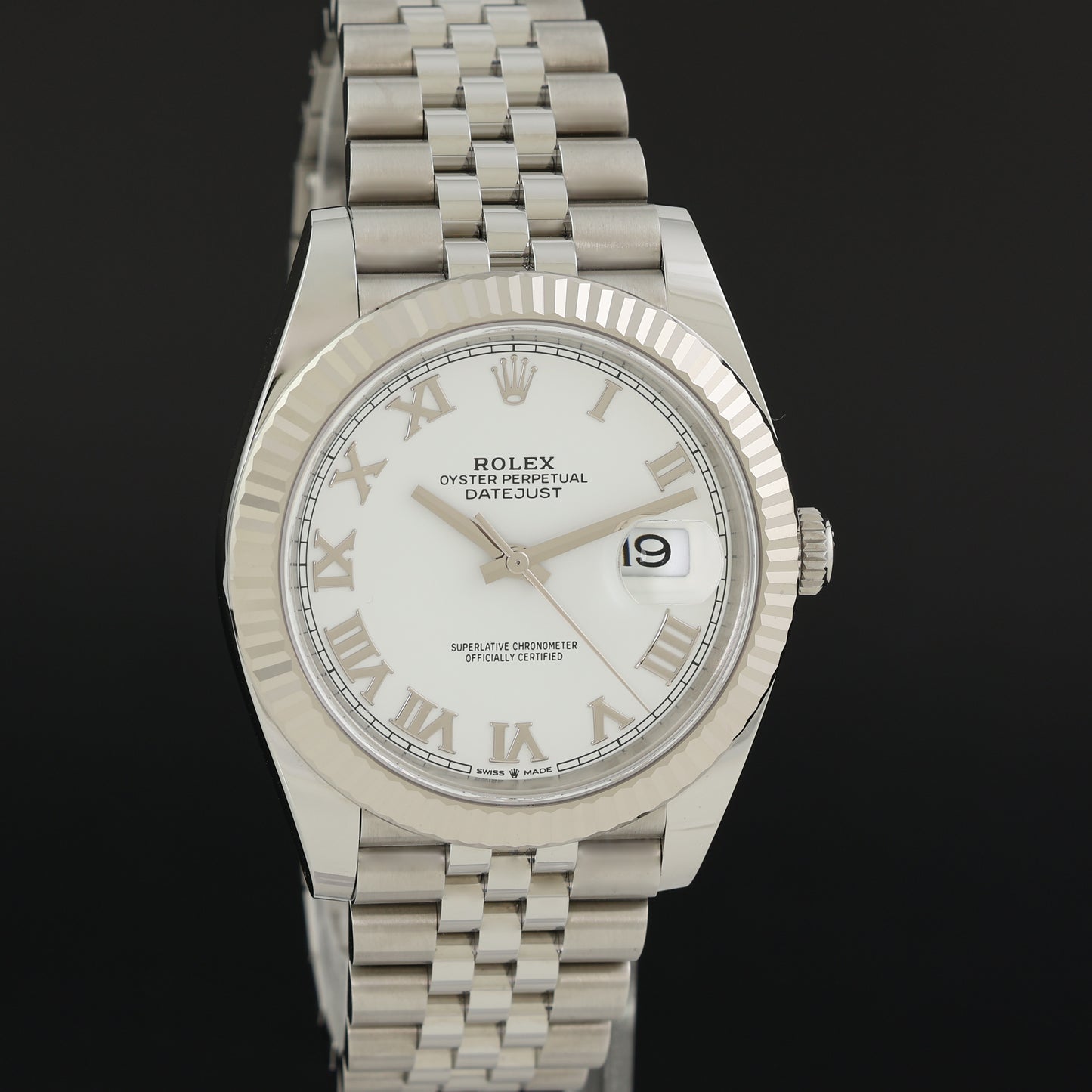 2025 NEW PAPERS Rolex DateJust 41mm White Roman Jubilee White Gold 126334 Watch