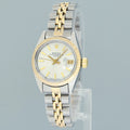 PAPERS Ladies Rolex 26mm DateJust 6917 Two Tone Gold Jubilee Silver Dial Watch Box