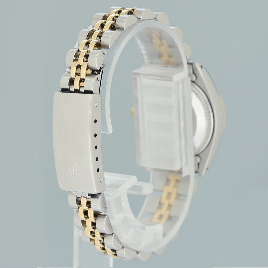 PAPERS Ladies Rolex 26mm DateJust 6917 Two Tone Gold Jubilee Silver Dial Watch Box