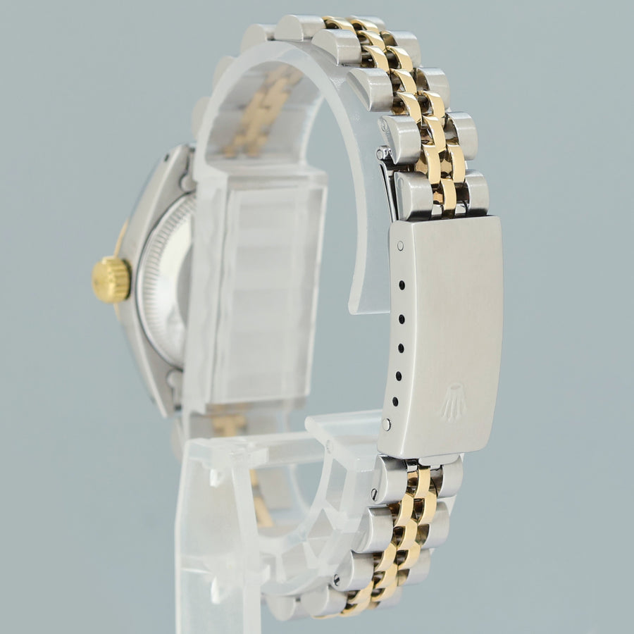 PAPERS Ladies Rolex 26mm DateJust 6917 Two Tone Gold Jubilee Silver Dial Watch Box