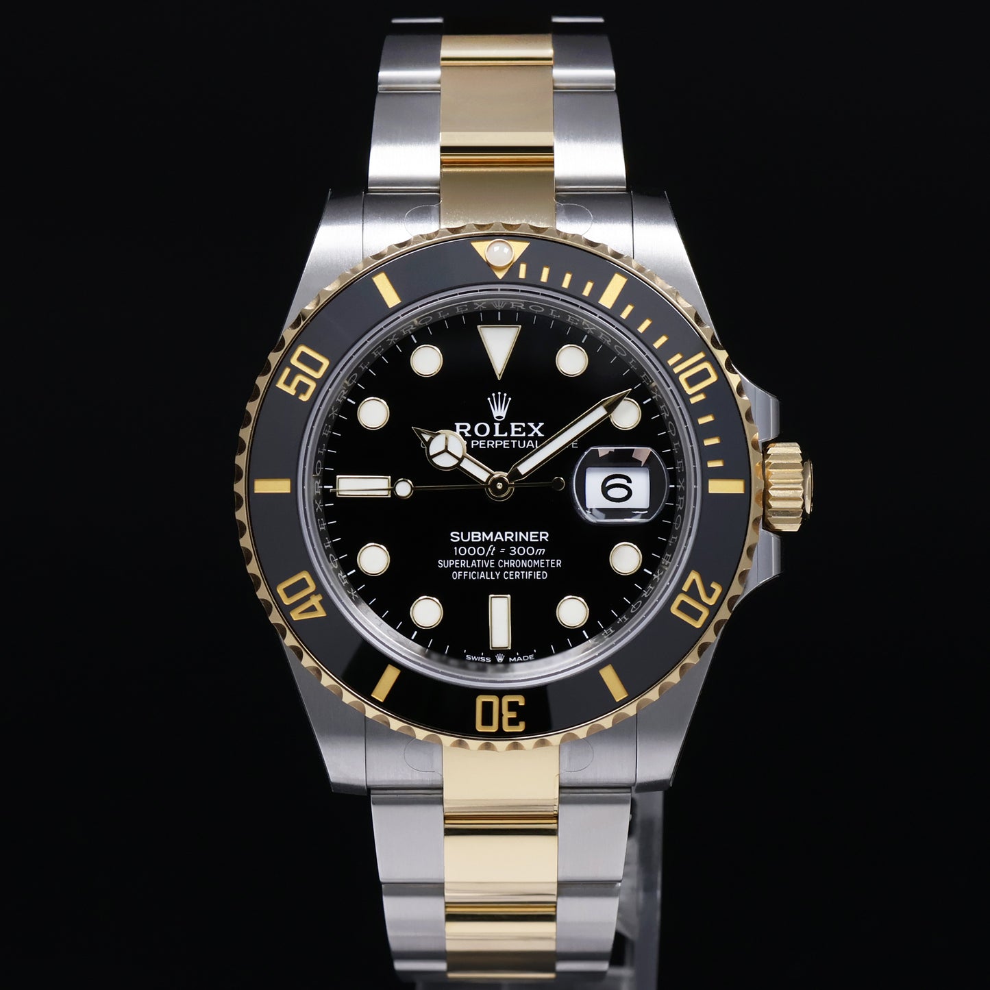 STICKERS 2023 PAPERS Rolex Submariner 41mm Black 126613LN Two Tone Gold Watch