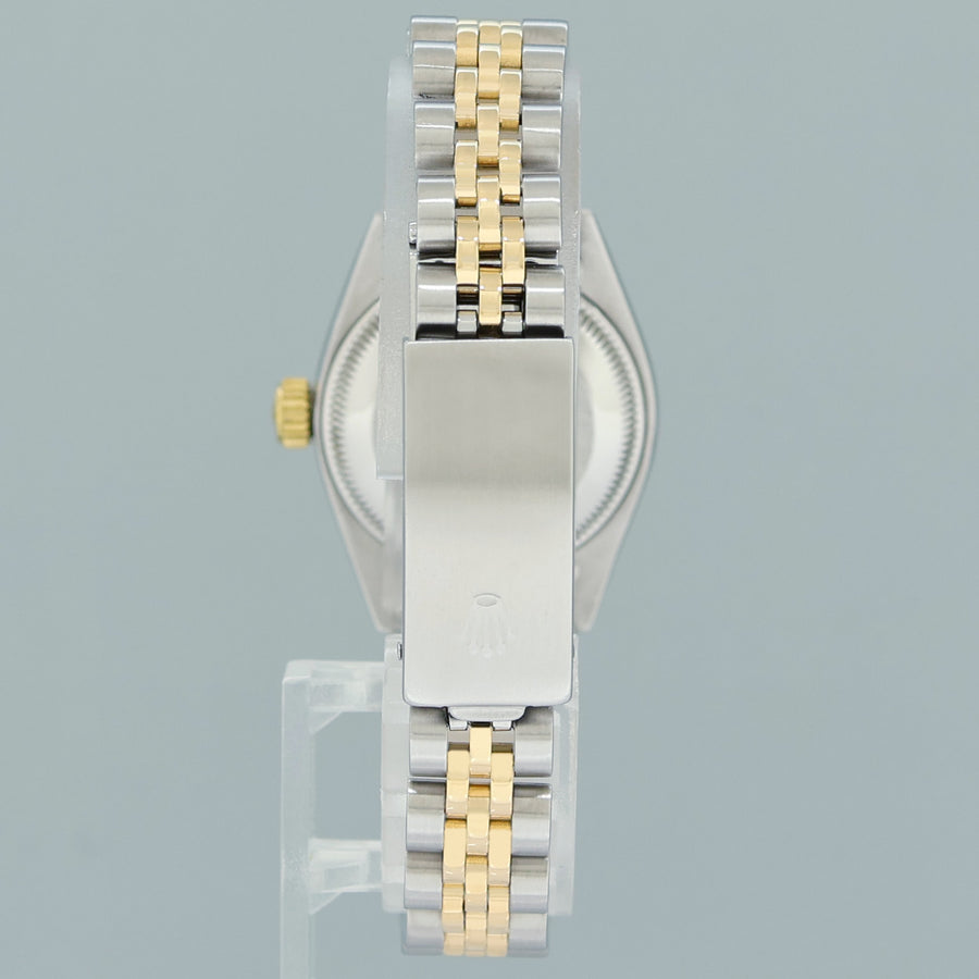 PAPERS Ladies Rolex 26mm DateJust 6917 Two Tone Gold Jubilee Silver Dial Watch Box