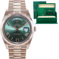 2025 NEW PAPERS Rolex 228235 President 40mm Rose Gold Olive Green Watch Box