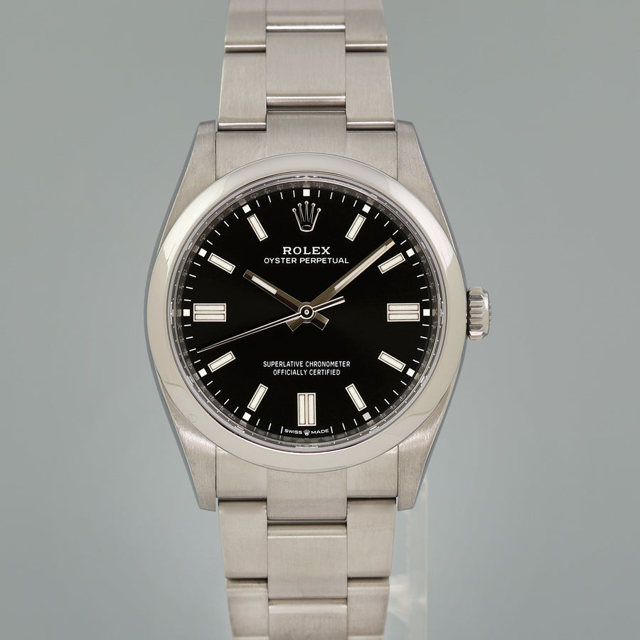 2023 NEW PAPERS Rolex Oyster Perpetual 126000 36mm Black Dial Watch Box
