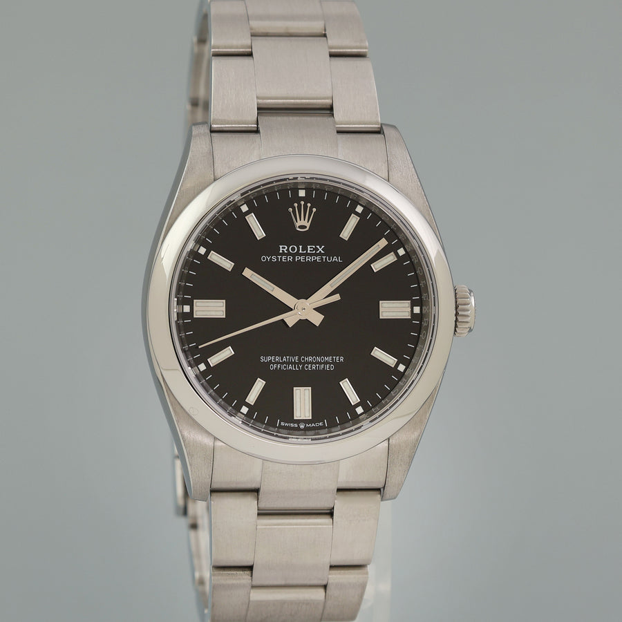 2023 NEW PAPERS Rolex Oyster Perpetual 126000 36mm Black Dial Watch Box