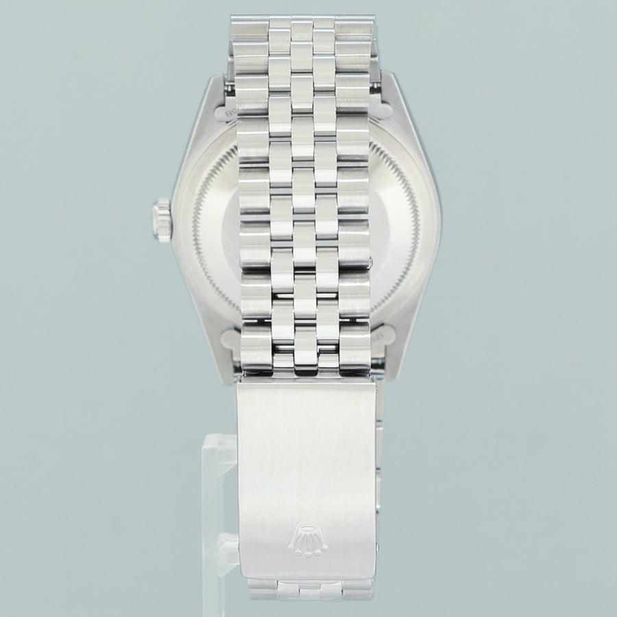 MINT 2004 Rolex DateJust 36mm Silver Roman Dial Jubilee 16220 Steel Watch Box