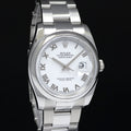 MINT 2014 PAPERS Rolex 116200 DateJust Steel 36mm White Roman Roman Watch Box