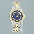 MINT Rolex DateJust 6917 Blue Diamond Two Tone Gold 26mm Jubilee Watch Box