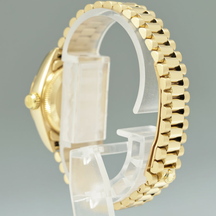 MINT 69178 Pearl Diamond Ladies Rolex DateJust President 26mm Yellow Gold Watch