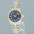MINT Rolex DateJust 6917 Blue Diamond Two Tone Gold 26mm Jubilee Watch Box
