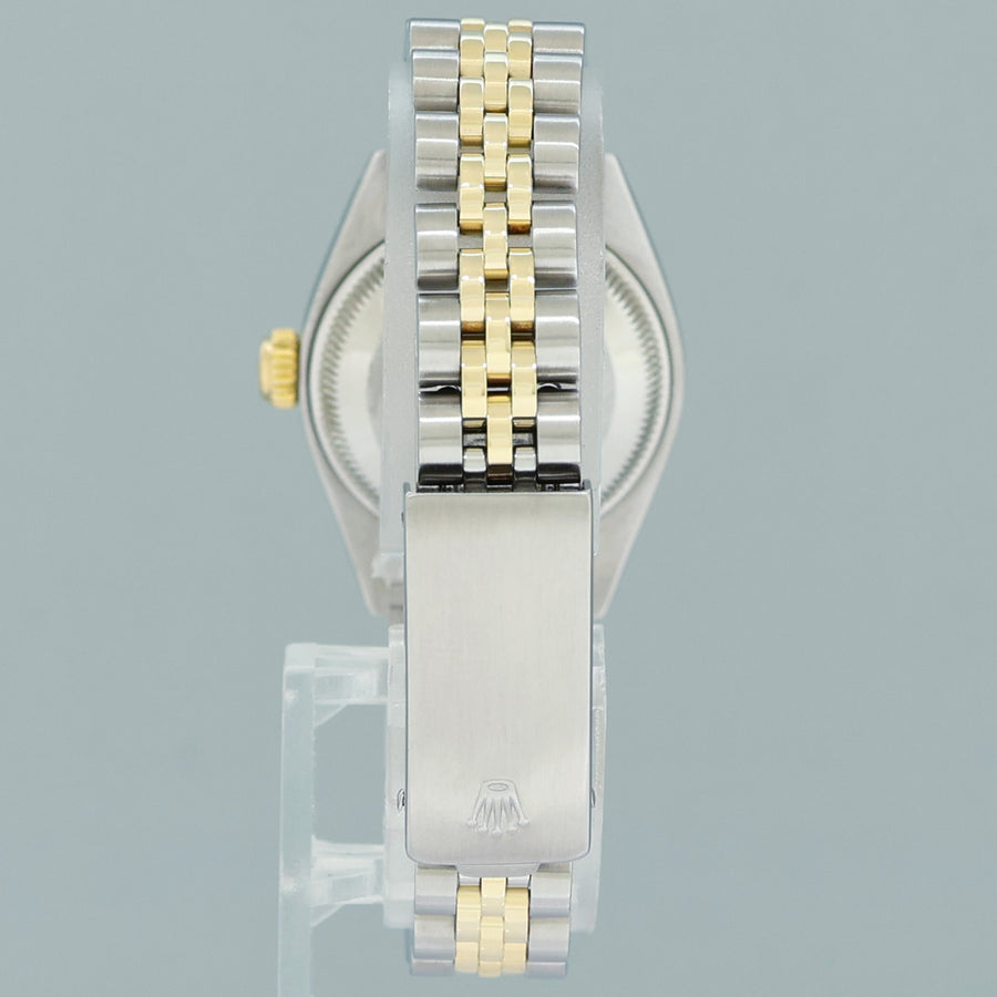 MINT Rolex DateJust 6917 Blue Diamond Two Tone Gold 26mm Jubilee Watch Box