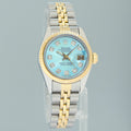 MINT Ladies Rolex 26mm 69173 DateJust Blue Diamond Two Tone Yellow Gold Jubilee Watch