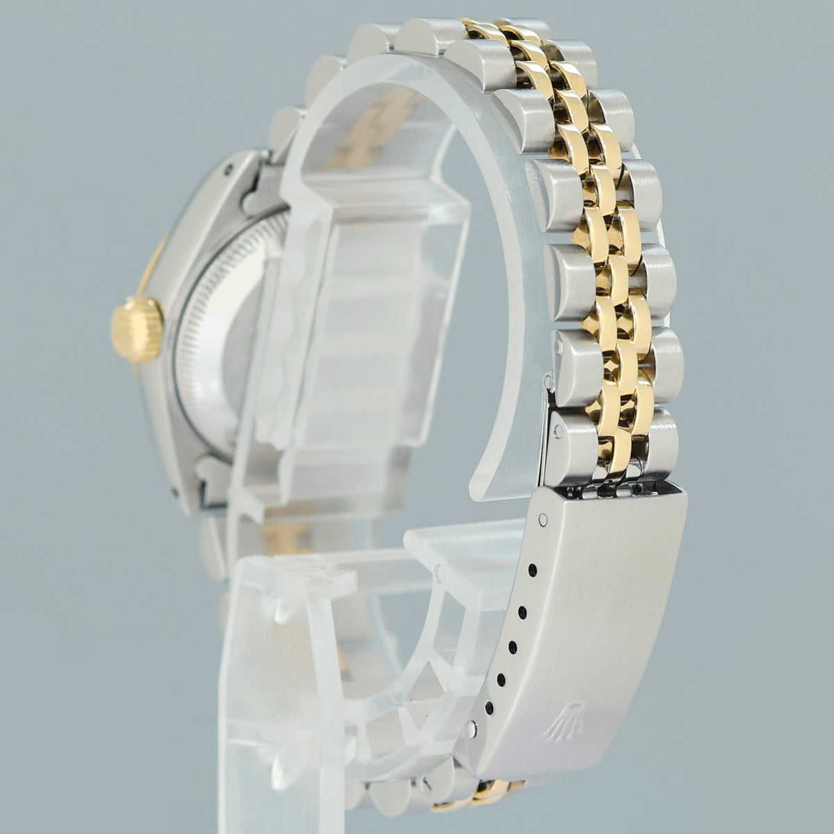 MINT Ladies Rolex 26mm 69173 DateJust Blue Diamond Two Tone Yellow Gold Jubilee Watch