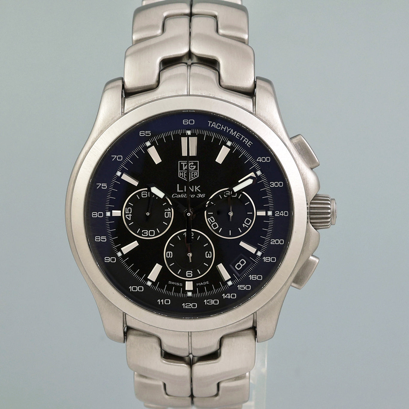 MINT TAG Heuer Link Calibre 36 CT511A Black Dial Steel Calibre Steel 42mm Watch Box