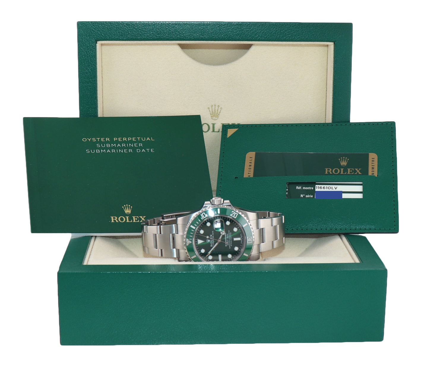 MINT PAPERS Rolex Submariner Hulk Green Dial Ceramic 116610LV Steel Watch Box