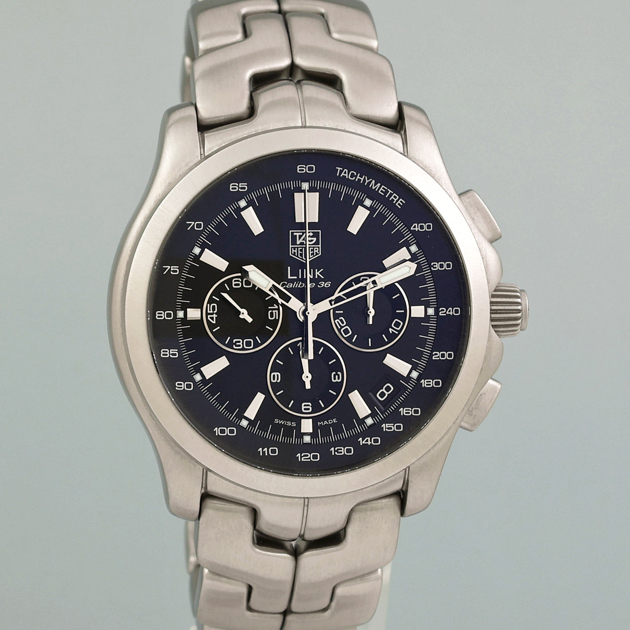 MINT TAG Heuer Link Calibre 36 CT511A Black Dial Steel Calibre Steel 42mm Watch Box