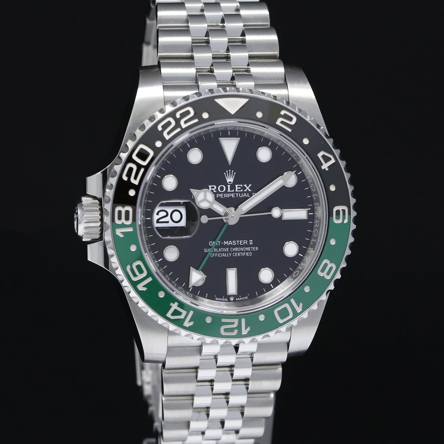 DEC 2023 NEW PAPERS Rolex GMT-Master II SPRITE Green Jubilee Steel 126720 Watch