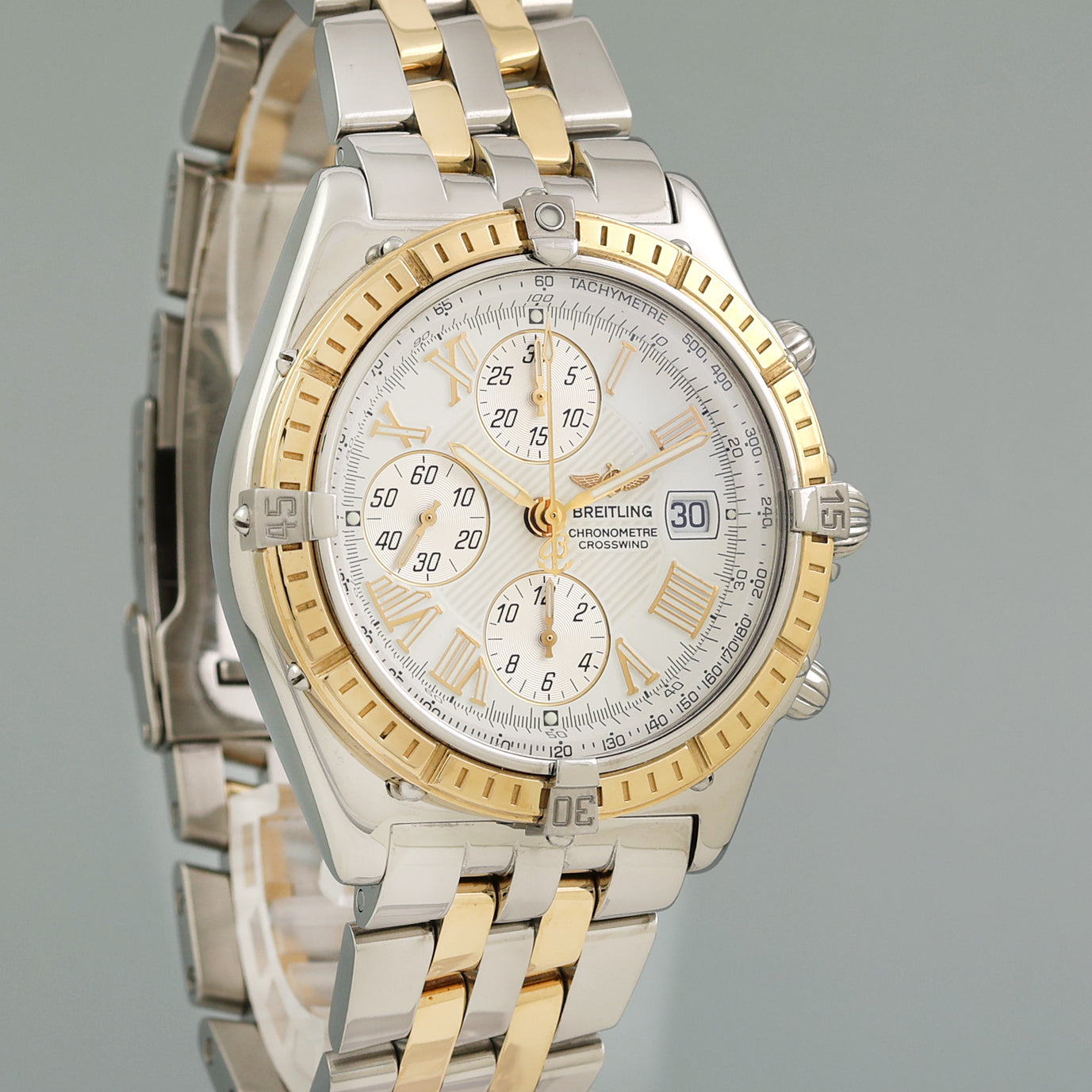 PAPERS Breitling Crosswind Automatic D13355 Two Tone Gold 42mm White Watch Box