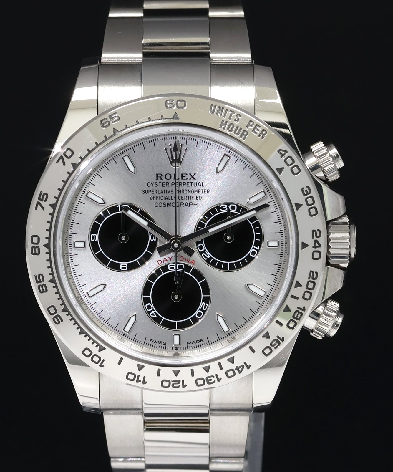 PAPERS 2023 Rolex Daytona Ghost Panda Silver Chronograph 126509 White Gold Watch Box