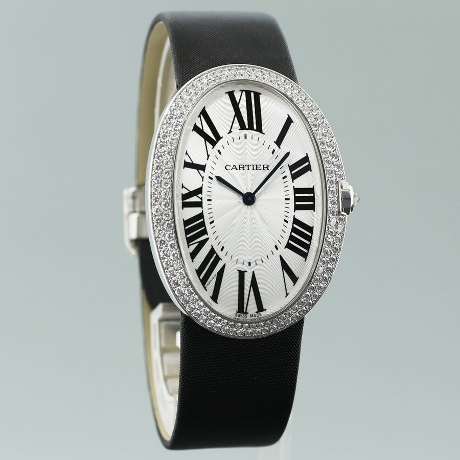 MINT DIAMOND Cartier Baignoire 33X44mm WB520009 18k White Gold Womens Watch Box
