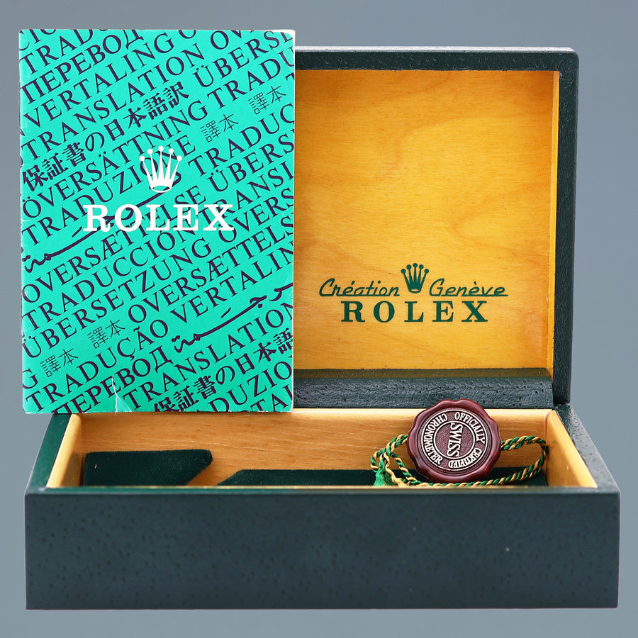 Rolex 1500 Date 34mm Steel Oyster Silver Stick Leather Automatic Watch Box