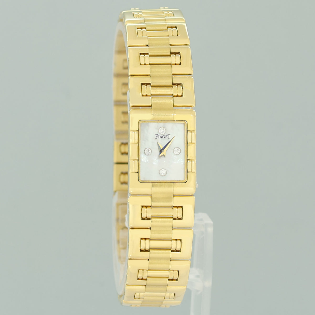 Ladies Piaget Dancer 14mm Ref 15217k81 Mother Of Pearl Diamond 18k Yellow Gold Watch