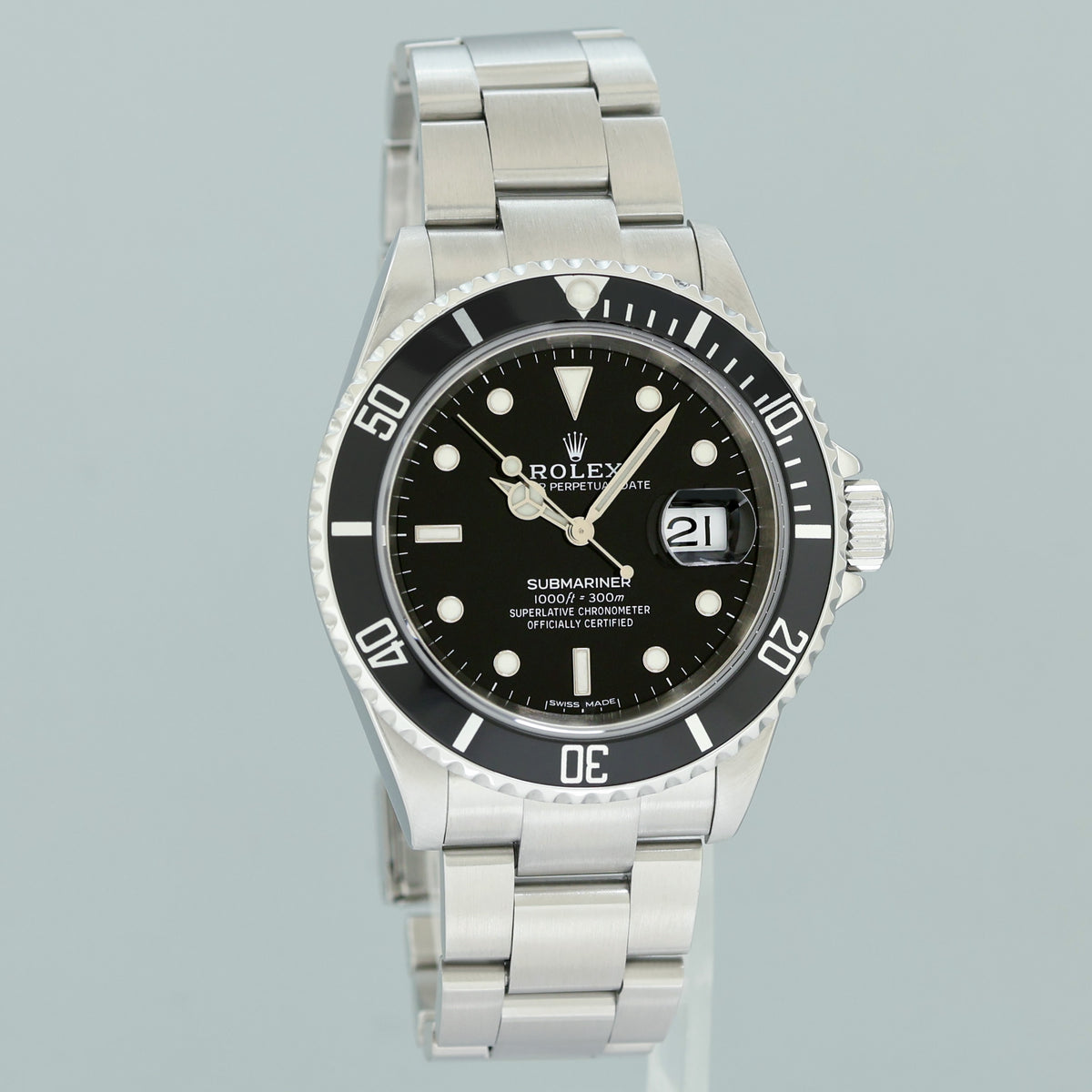 PAPERS 2005 MINT Rolex Submariner Date 16610 Steel Black 40mm Watch Box