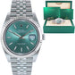 2023 MINT Rolex DateJust 41 Mint Green Stick 41mm Jubilee Band 126334 Watch Box