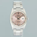 2019 PAPERS MINT Rolex DateJust Steel White Gold Fluted Pink 116234 36mm Oyster Watch