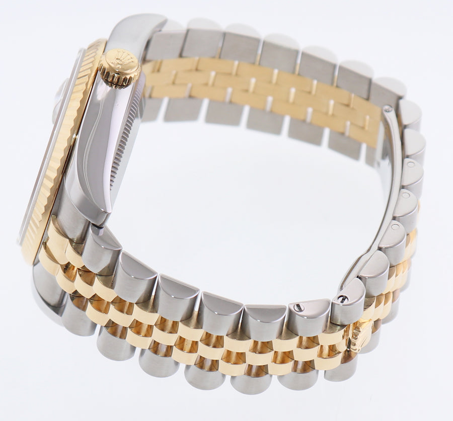 2015 MINT Rolex DateJust Jubilee Two Tone Gold Steel White Stick 36mm 116233 Watch