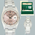 2019 PAPERS MINT Rolex DateJust Steel White Gold Fluted Pink 116234 36mm Oyster Watch
