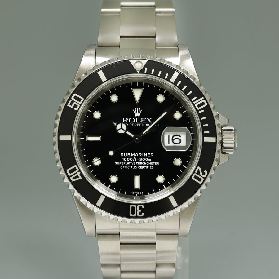 1998 Swiss Only Dial Rolex Submariner Date 16610 Steel Black 40mm Watch Box