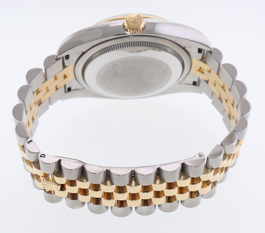 2015 MINT Rolex DateJust Jubilee Two Tone Gold Steel White Stick 36mm 116233 Watch