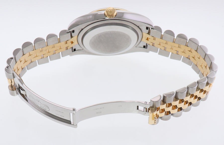 2015 MINT Rolex DateJust Jubilee Two Tone Gold Steel White Stick 36mm 116233 Watch