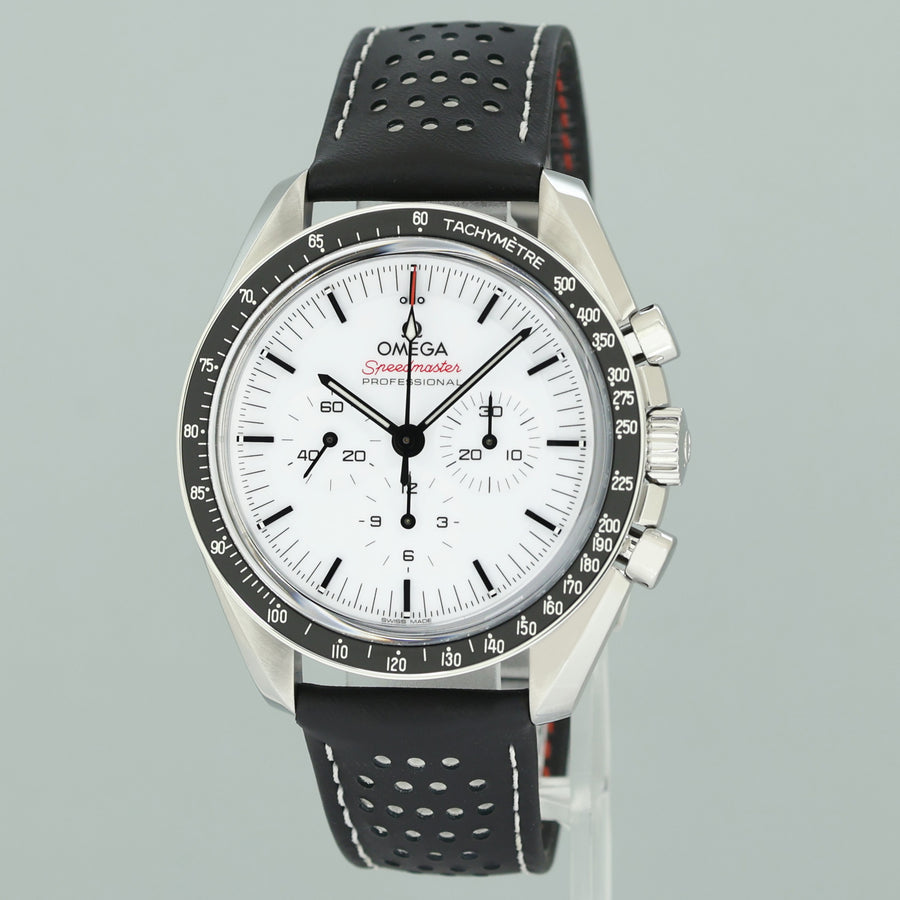 2024 PAPERS Omega White Speedmaster Moon Professional 310.32.42.50.04.002 Watch
