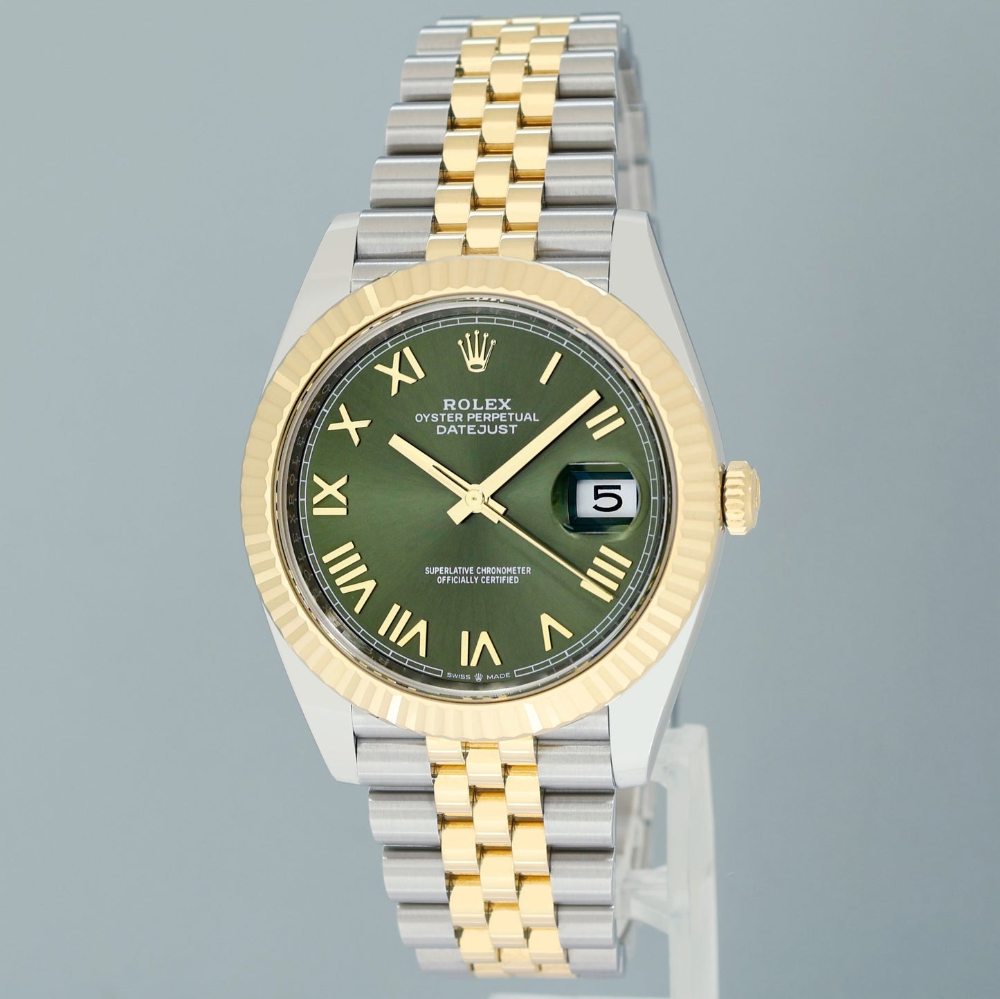 2026 NEW 126333 Rolex DateJust 41 Two Tone Jubilee Gold 41m Green Roman Watch Box