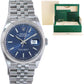 2022 NEW Rolex DateJust Blue Stick 126234 Steel Oyster White Gold Watch Box