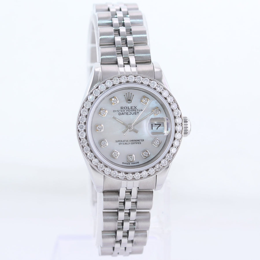 PEARL DIAMOND Ladies Rolex DateJust 26mm MOP Bezel 69240 Steel Jubilee Watch