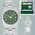 MINT 2018 PAPERS Rolex 176200 Oyster Perpetual 26mm Green Watch Box