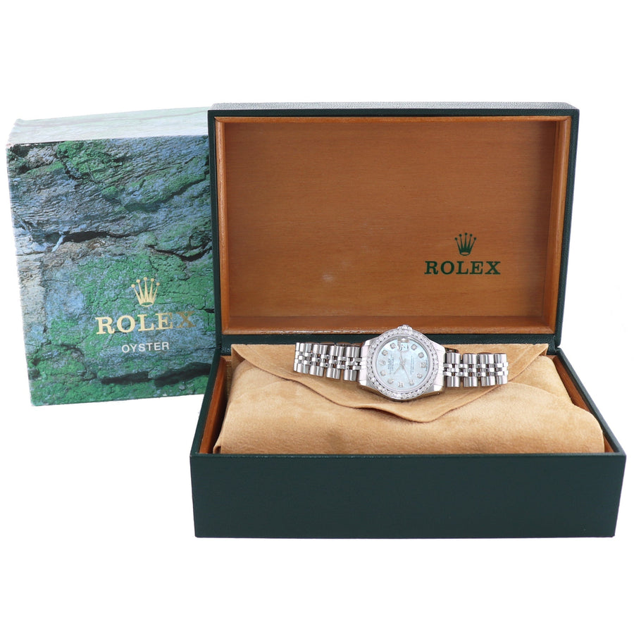 PEARL DIAMOND Ladies Rolex DateJust 26mm MOP Bezel 69240 Steel Jubilee Watch