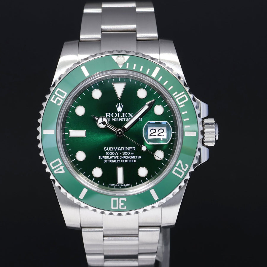 2017 MINT Rolex Submariner Hulk 116610LV Green 40mm Ceramic Watch Box