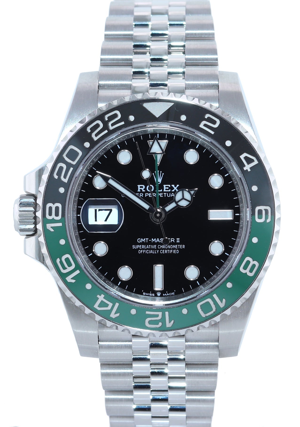 2023 NEW PAPERS Rolex GMT-Master II SPRITE Green Black Jubilee Steel 126720 Watch