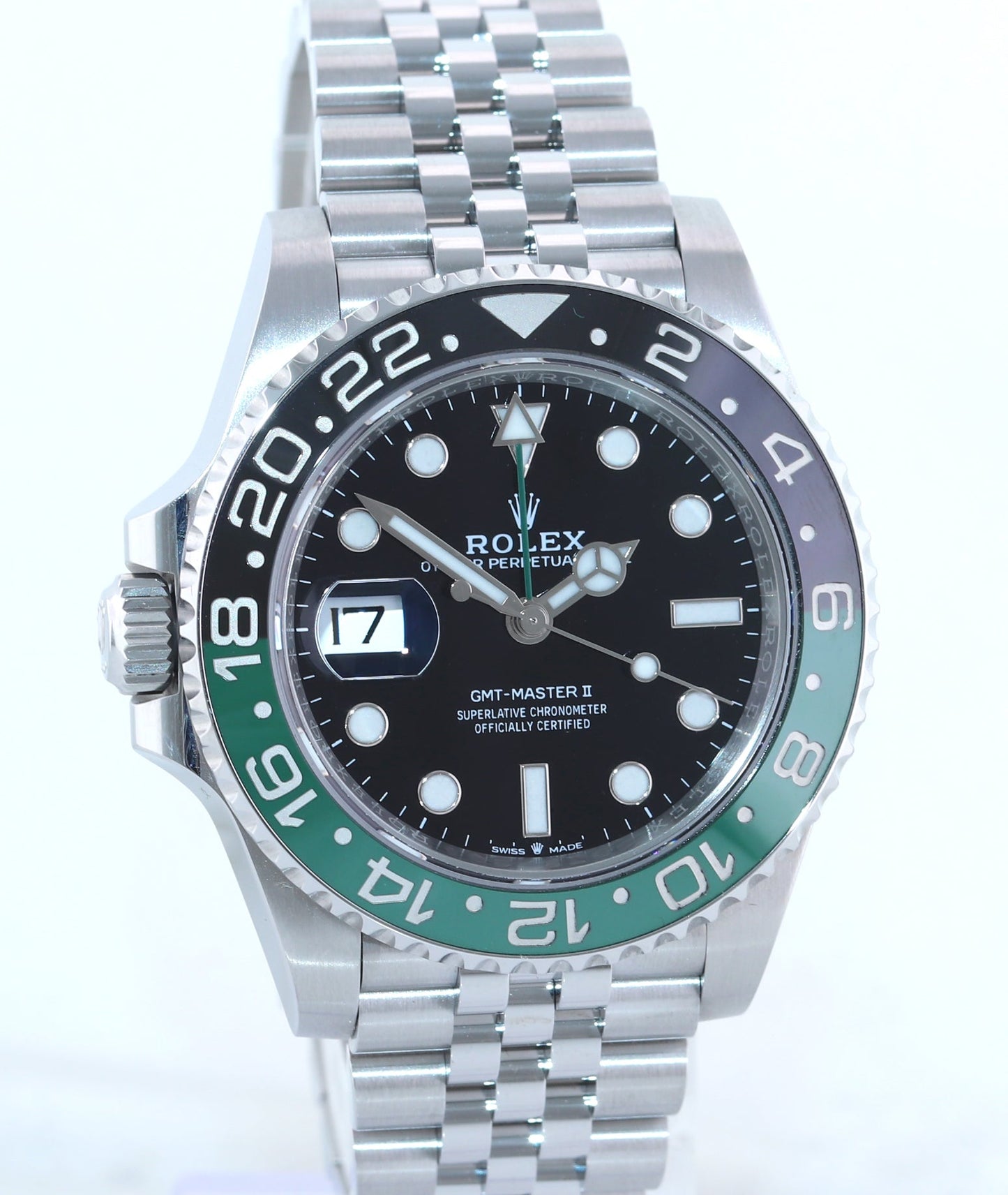 2023 NEW PAPERS Rolex GMT-Master II SPRITE Green Black Jubilee Steel 126720 Watch