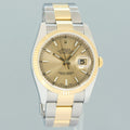 2008 PAPERS MINT Rolex 116233 DateJust Oyster 36mm Two Tone Gold Champagne Watch