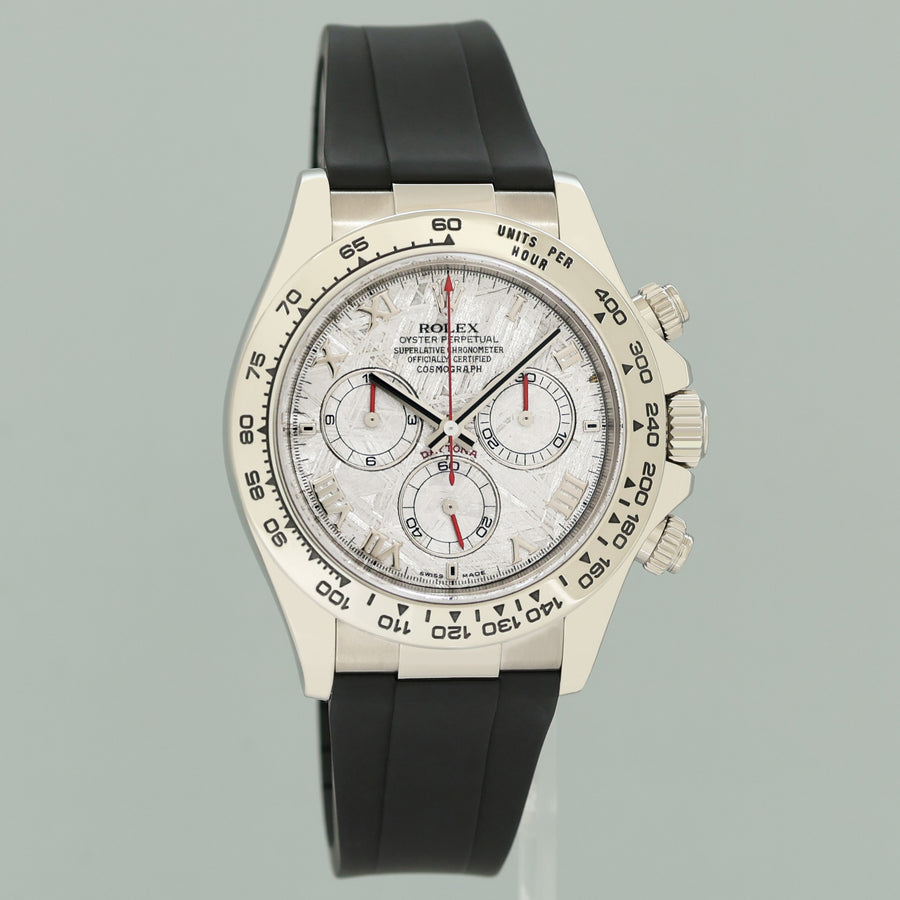 MINT 2005 Rolex Daytona White Gold 116519 Meteorite Roman Leather Watch Box