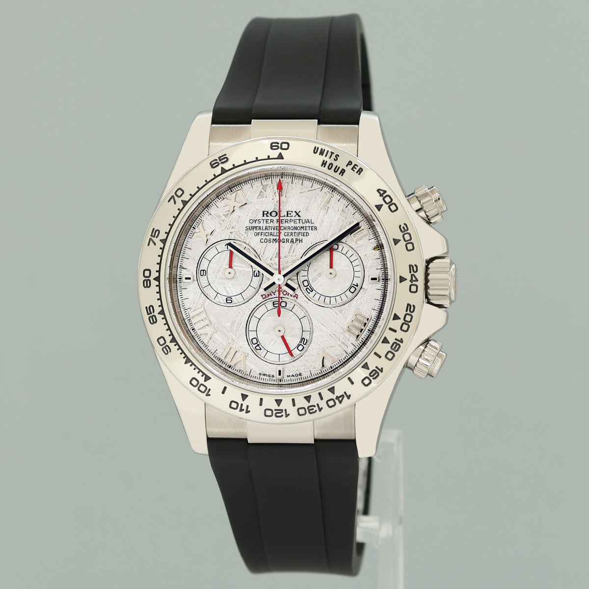 MINT 2005 Rolex Daytona White Gold 116519 Meteorite Roman Leather Watch Box