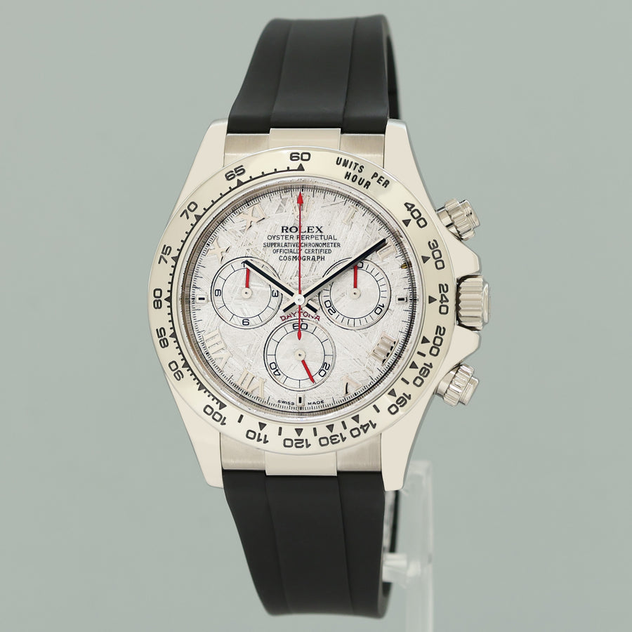 MINT 2005 Rolex Daytona White Gold 116519 Meteorite Roman Leather Watch Box