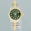 MINT GREEN DIAMOND Ladies Rolex DateJust 26mm Two Tone Gold Jubilee Watch