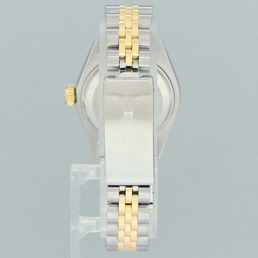 MINT GREEN DIAMOND Ladies Rolex DateJust 26mm Two Tone Gold Jubilee Watch